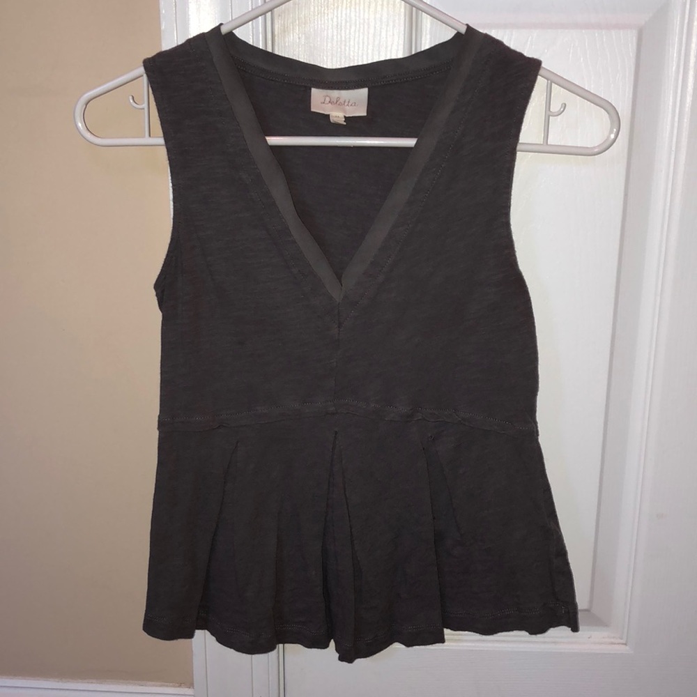 peplum blouse in gray